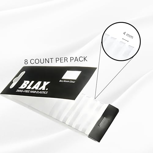 Blax Clear 4mm Hair Elastics – 8 Count, Snag‑Free Transparent Hair Ties