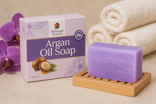 Argan Oil Face & Body Soap Bar - Natural Hydrating Plant-Based Cleansing 110g