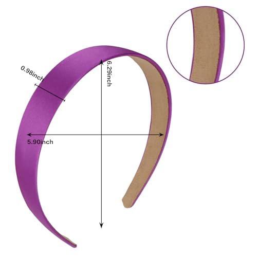 Ondder 16 Pack Purple Satin Headbands for Women & Girls Non-Slip Hair Accessories - Red Variation