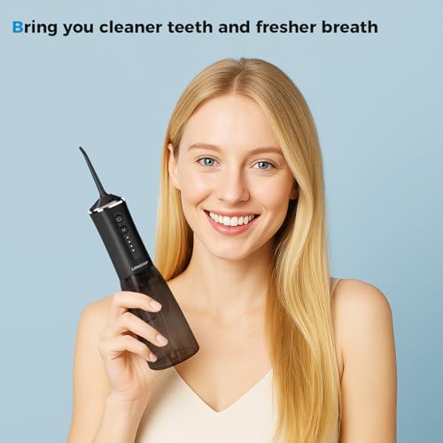 LINKEVAP Cordless Water Flosser, 360ML Portable Oral Irrigator for Teeth