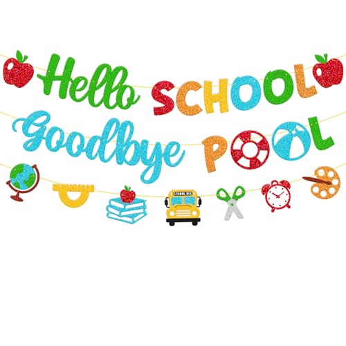 Hello School Goodbye Pool Banner | Back to School Decoration