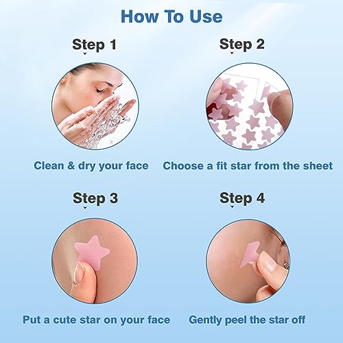 QUSTERE Pimple Patches for Face - 800 Count Hydrocolloid Acne Stickers in 10 Colors