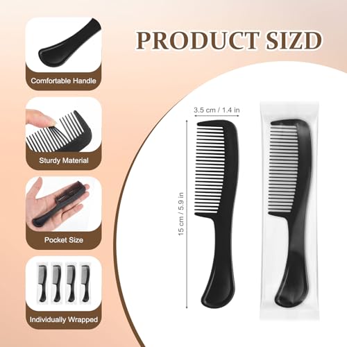 Pack of 100 Disposable Hair Combs - Individually Wrapped for Travel