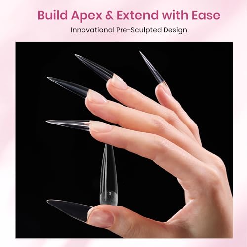 Beetles Tipex Instant Apex Nail Tips, XL Stiletto, 160pcs