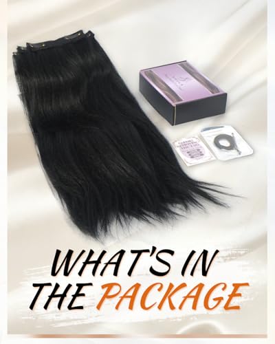 Sidaila 12 Inch Yaki Straight Clip-In Hair Extensions - 5PCS Double Weft