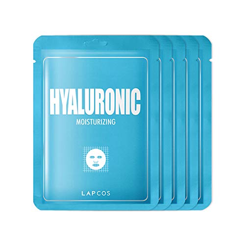 LAPCOS Hyaluronic Acid Mask - Moisturizing Sheet Masks (Pack of 5)