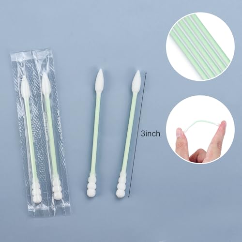 SLequipo Individually Wrapped Cotton Swabs - 500 Count Spiral Tip Sticks