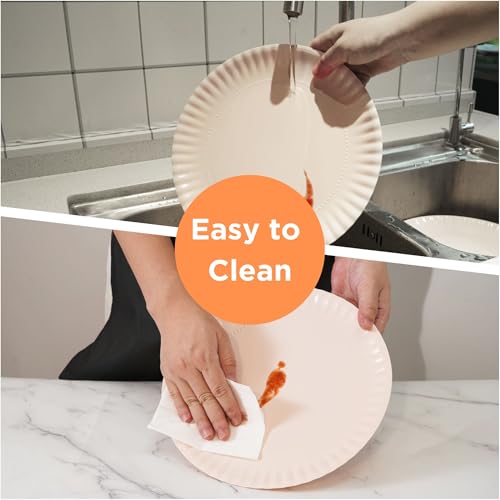 8" Reusable Melamine Plates Set of 8 - Light Pink Party Tableware