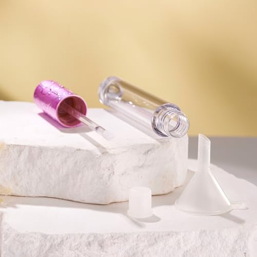 CAIYA Purple 10PCS Refillable Lip Gloss Tubes with Wands - 6ml DIY Containers