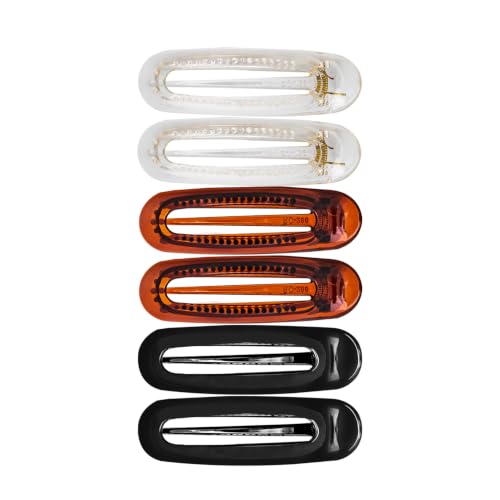 RC ROCHE 6 Pcs Medium Brown & Black Flat Hair Clips for Women