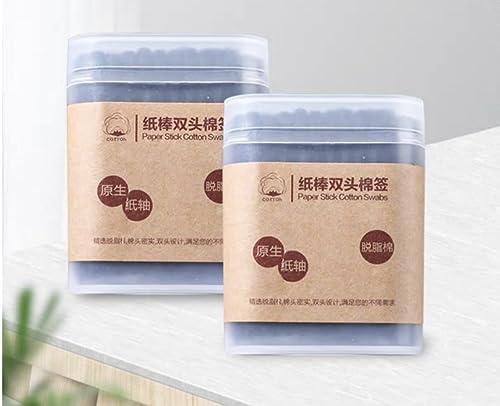 GIGIFULL Multifunctional Cotton Swabs 100 Pack with Storage Box for Ear, Nose, Makeup & Electronics