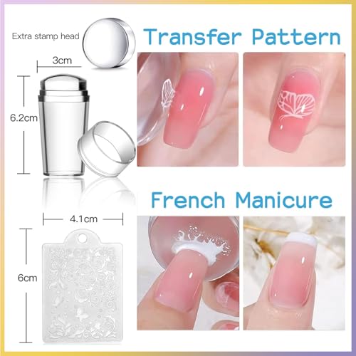 Biutee 19-Piece Nail Stamping Kit with 15 Plates, Stamper & Accessories