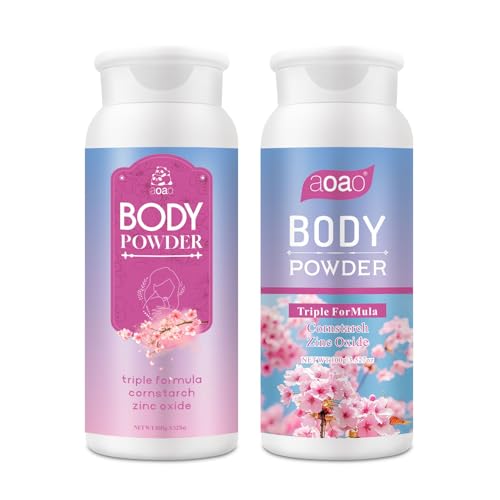 AOAO Talc-Free Body Powder for Women - Anti-Chafing & Moisture Control 2-Pack