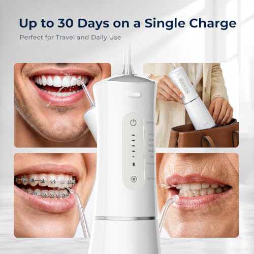 Hevva Cordless Water Flosser, 300ML Portable Dental Irrigator with 5 Modes