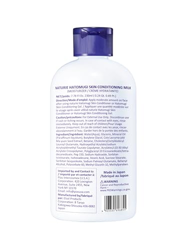 Naturie Hatomugi Skin Conditioning Milk - Hydrating Moisturizer for Face & Body