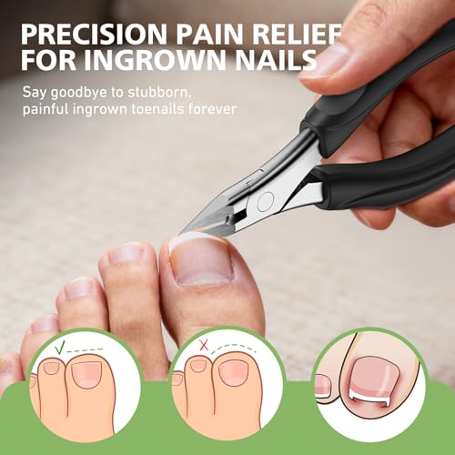Baluca Heavy Duty Toenail Clippers for Thick Nails & Ingrown - Black