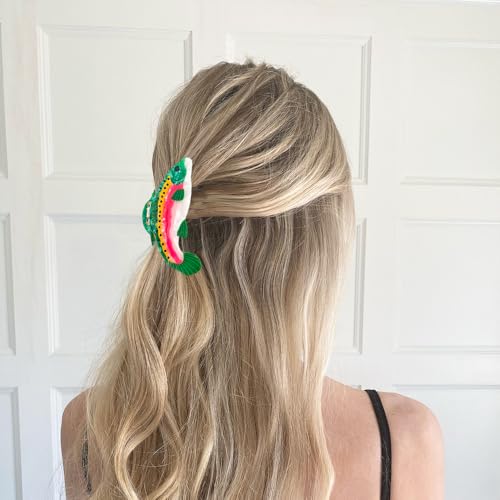 Arvintas Salmon Hair Claw Clip - Non Slip Acetate Hair Barrettes for Women & Girls - Pack of 1