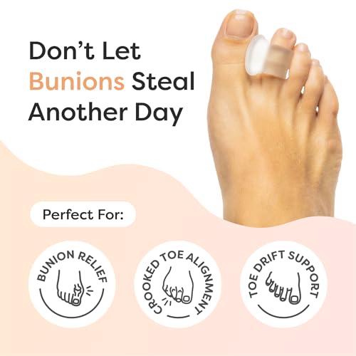 ZenToes Firm Frosted Clear Gel Toe Spacers for Bunions - 4 Count