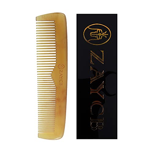 Buffalo Horn Fine Tooth Comb - Anti-Static Hair Detangler for All Hair Types