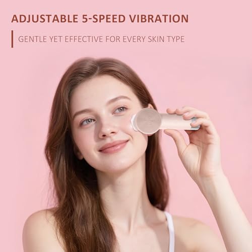 DAROMA Rechargeable Silicone Electric Face Scrubber - 2-in-1 Exfoliating & Heating Brush for Deep Pore Cleansing