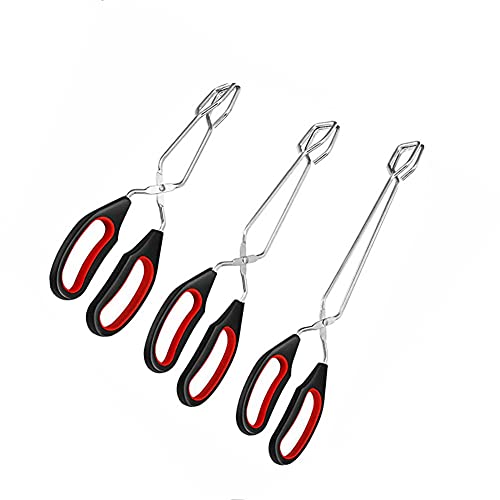 Alnicov Stainless Steel Scissor Tongs Set - 3 Sizes (9/11/13 Inch)