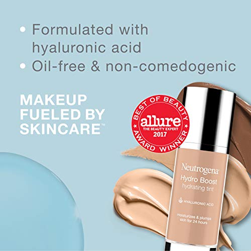 Neutrogena Hydro Boost Hydrating Tint 105 Caramel (Pack of 2) - Lightweight Liquid Foundation with Hyaluronic Acid