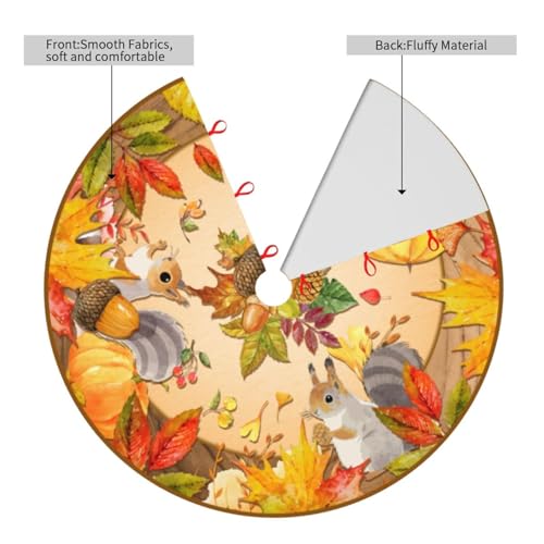 Fall Pumpkin Tree Skirt - 36" Halloween & Thanksgiving Decor