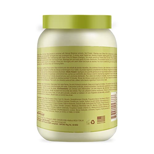 Vitale Olive Oil Hair Mayonnaise 30oz - Moisturizing Oat Protein Treatment for Dry, Damaged Hair
