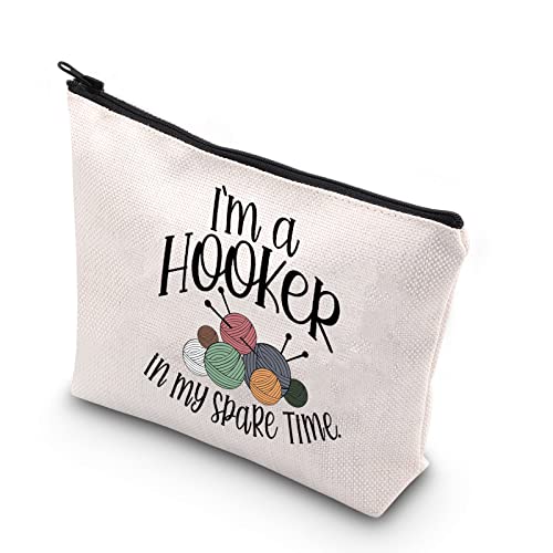 WCGXKO spare time Crochet Lover Gift Zipper Pouch Makeup Bag