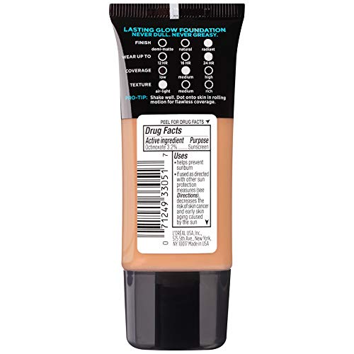 L'Oreal Paris Infallible Pro-Glow Foundation with SPF, Buff Beige - 1 fl oz