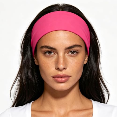 Neon Hot Pink 80s 90s Headband - Retro Hair Accessory for Parties