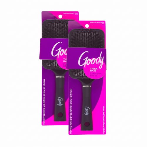 Goody Detangle It Paddle Brush for Thick Hair - Pack of 2, Black