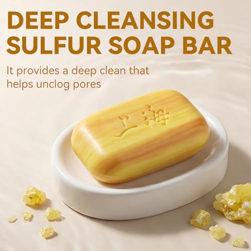 Bee & Flower 10% Sulfur Soap Bar for Acne Treatment - 3.4 Oz