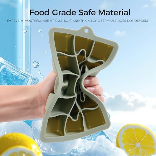 BPA-Free Silicone Ice Cube Trays with Lids - 3-Pack (15 Cavity)