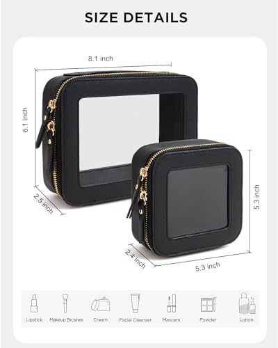 KOTORA Black Clear Sunscreen Makeup Bag Organizer Set