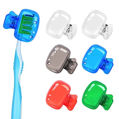 6 Pack Portable Toothbrush Covers - Colorful Travel Protectors