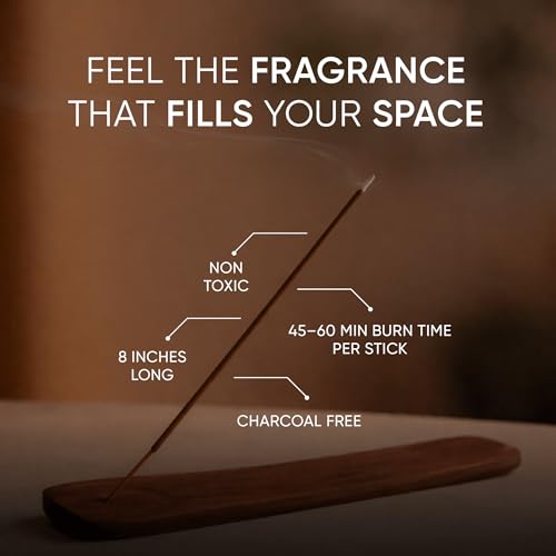 RAAHI Patchouli Incense Sticks with Holder - 120 Handcrafted Sticks for Meditation & Home Fragrance