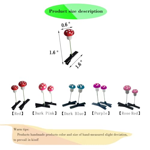 30PCS Red Mushroom Hair Clips for Women & Girls - Cute Headwear