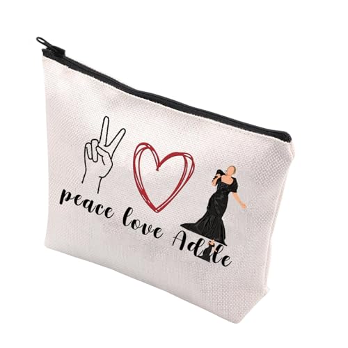 Adele Singer Canvas Makeup Bag - Durable Travel Cosmetic Organizer