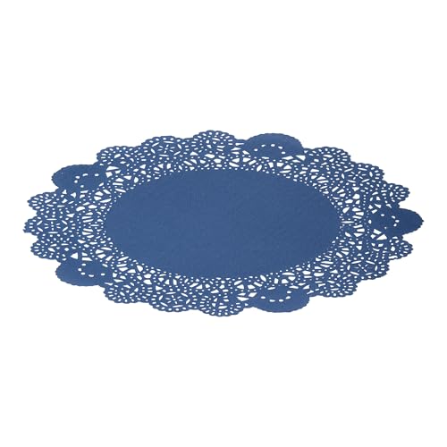 Navy Blue Paper Doilies - 100 Count, 8 Inch Lace Table Doilies