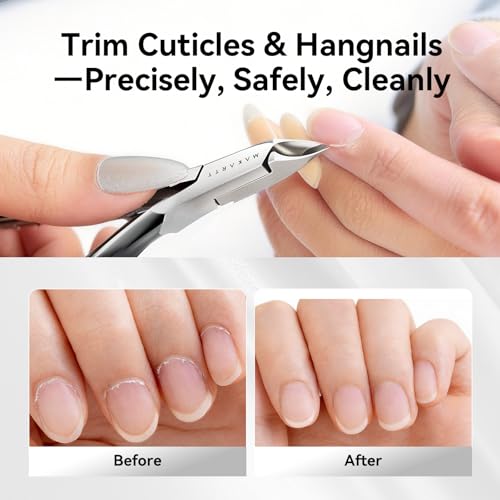 Makartt Professional Titanium Black Cuticle Nipper - 5mm 1/2 Jaw