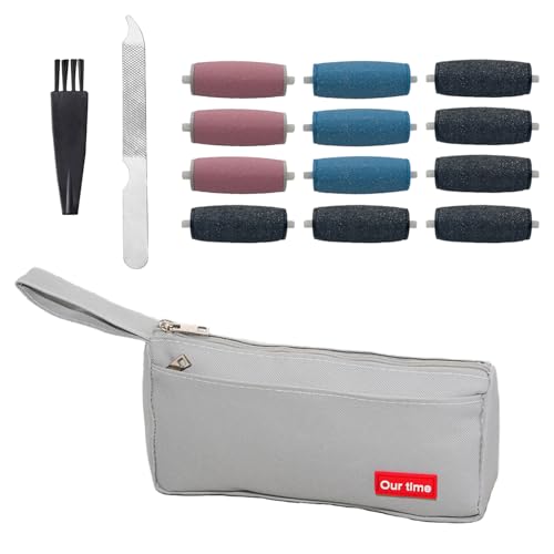 15 Piece Set Replacement Rollers for Amope Pedi Foot File - 6 Extra Coarse & 6 Regular Coarse