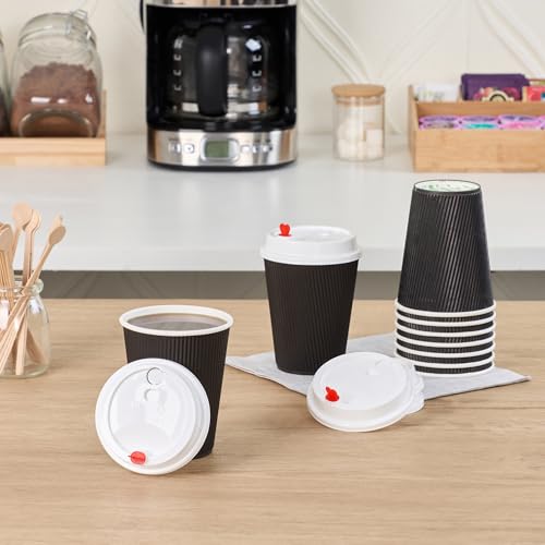 Disposable Coffee Cup Lids - 50 Pack with Secure Seal