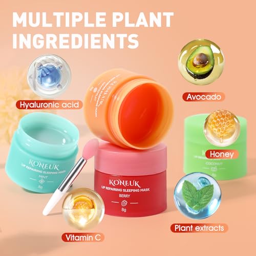 KONEUK 12-Pack Lip Sleeping Mask Set – Hydrating Overnight Lip Care Treatment