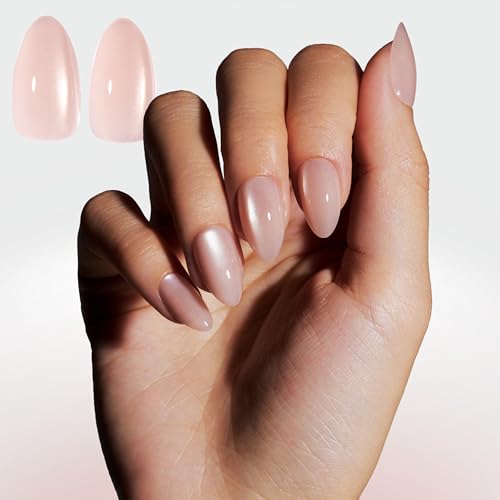 Celebritips Short Almond Press-On Nails - She Wears Crystals, 32 Nails Kit with Glue