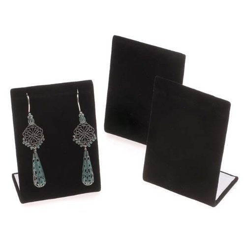 3-Piece Black Velvet Earring Stand Set - Display Jewelry Elegantly