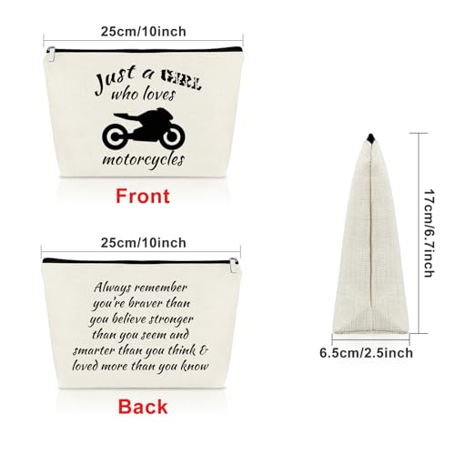 Motorcycle Gifts for Women Makeup Bag - Motorcycle Lover Travel Organizer - Bikes Themed Gift for Bikers & Motorcyclists