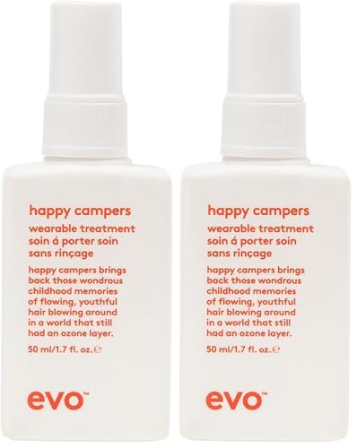 evo Happy Campers Daily Hair Treatment 1.7 Fl Oz (Pack of 2) - Strengthens, Reduces Frizz, UV Protection