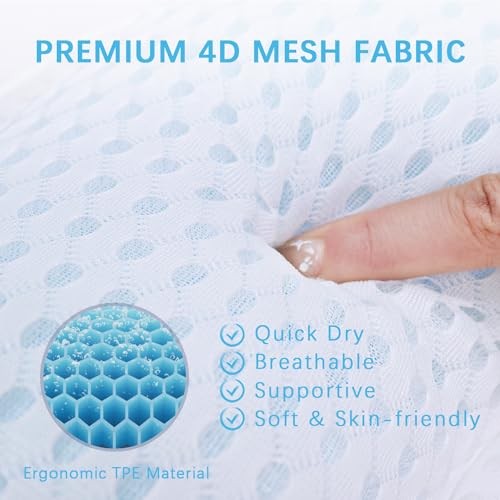 Small White Bathtub Pillow - Ergonomic Neck & Back Support with 3 Suction Cups