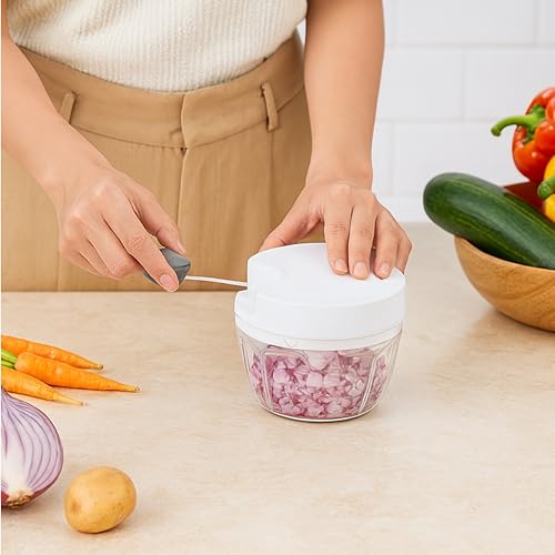 Glad Manual Pull Vegetable Chopper - Handheld Food Processor 13.5oz